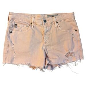 Adriano Goldschmied AG The Bryn Jean Short Distressed Pink Women's 28R (32")